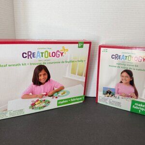 2 New Creatology Holiday Craft Kits - Nativity Scene & Holly Leaf Wreath